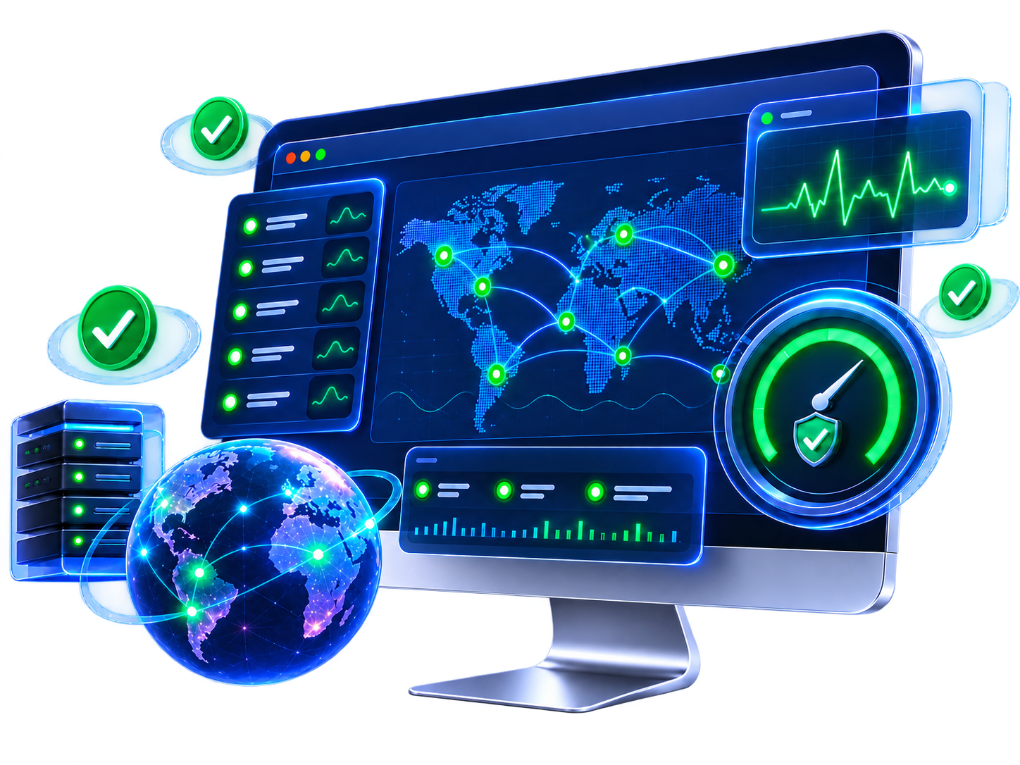 Uptime monitoring dashboard illustration